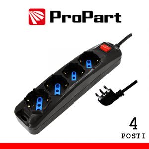 Multipresa 4pos bipasso/schuko spina16A +interr. n