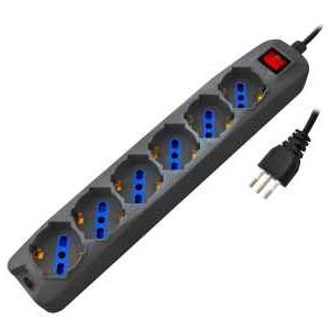 MULTIPRESA 6POSTI BIPASSO/SCHUKO 16A + INTERR. - NERA