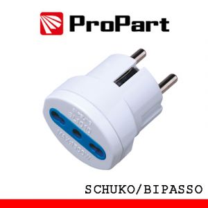 ADATTATORE BIPASSO SPINA SCHUKO POLYBAG