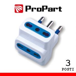 ADATTATORE 3 POSTI BIPASSO SPINA 16A POLYBAG