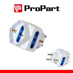 ADATTATORE 3 POSTI BIPASSO/SCHUKO SPINA SCHUKO