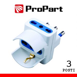 ADATTATORE 3 POSTI BIPASSO/SCHUKO SPINA 16A POLYBAG