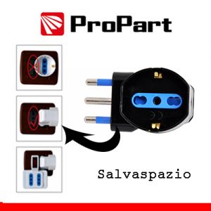 ADATTATORE SCHUKO 90° SPINA 16A S/SPAZIO NERO