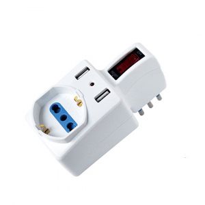 ADATT.2 POS BIP./SCHUKO+USB SP10A SLP+INTER