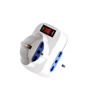 ADATTAT.3POS BIPAS/SCHUKO SPINA 10A ROTAN+INTERR.