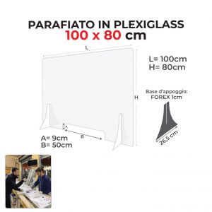 PARAFIATO  100X80CM CON PIEDE IN PVC 10MM                   