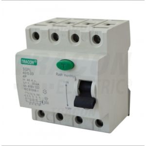 INTERRUTTORE DIFFERENZ. 4POLI 25A 30mA 4.5kA 4P