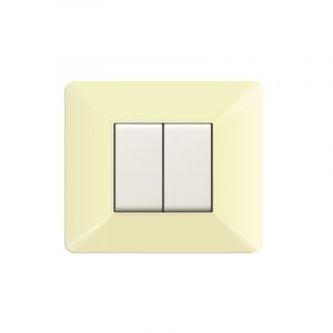 PLACCA COPRINTERRUTTORI 2 MODULI AVORIO