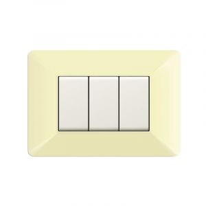 PLACCA COPRINTERRUTTORI 3 MODULI AVORIO