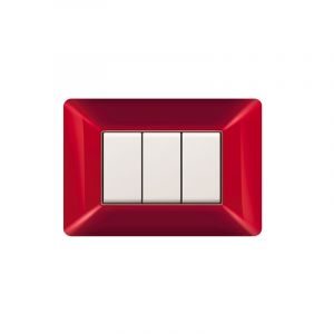 PLACCA COPRINTERRUTTORI 3 MODULI BORDEAUX