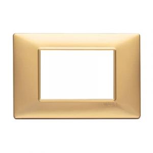 PLACCA COPRINTERRUTTORI 3 MODULI ORO SATINATO
