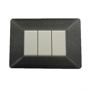 PLACCA COPRINTERRUTORI 3 MODULI PIETRA LAVICA