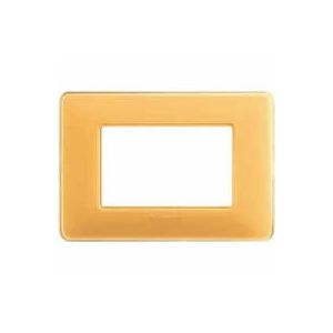 PLACCA COPRINTERRUTTORI 3 MODULI SOLE GIALLO