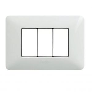PLACCA COPRINTERRUTTORI 3 MODULI BIANCO