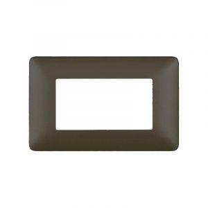 PLACCA COPRINTERRUTTORI 4 MODULI ALLUMINIO NOTTE