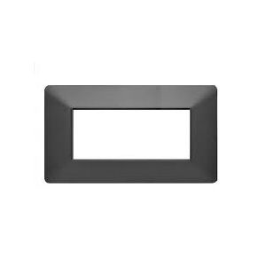 PLACCA COPRINTERRUTTORI 4 MODULI ARGENTO SCURO