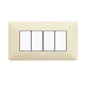 PLACCA COPRINTERRUTTORI 4 MODULI AVORIO