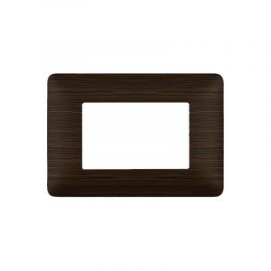 PLACCA COPRINTERRUTTORI 4 MODULI LEGNO SCURO