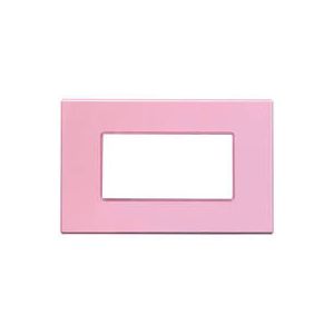 PLACCA COPRINTERRUTTORI 4 MODULI PETALO ROSA