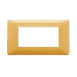 PLACCA COPRINTERRUTTORI 4 MODULI SOLE GIALLO