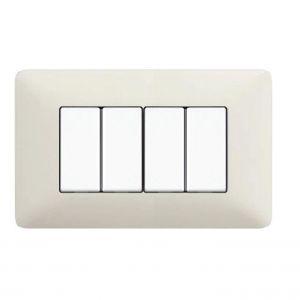 PLACCA COPRINTERRUTTORI 4 MODULI BIANCO