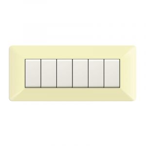 PLACCA COPRINTERRUTTORI 6 MODULI AVORIO