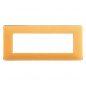 PLACCA COPRINTERRUTTORI 6 MODULI SOLE GIALLO