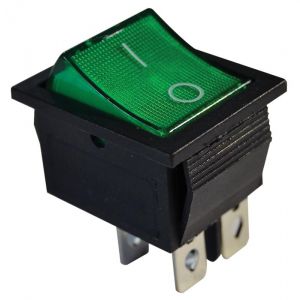 Interruttore ON-OFF con 2 poli, verde