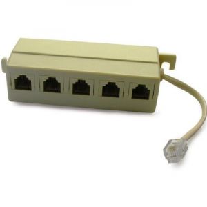 PRESA TELEFONICA MULTIPLA CON 5PRESE MODULARI 6P4C          