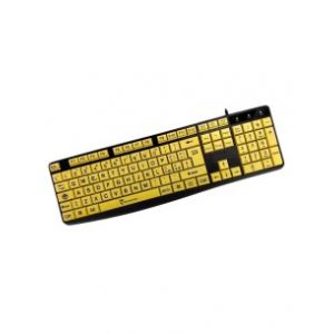 TASTIERA C/FILO USB TASTI GIALLI BIG FONT LAYOUT TECHMADE